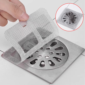 PET Glue Disposable Mesh <b>Sticker</b> Filter - Hair Catcher for Bathroom, <b>Kitchen</b> Sink & Bathtub Anti-Clog Drain Protector - Product Image 2