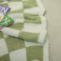 Günstige weiche super warme Polyester Mikro faser Feder Check Decke für Couch Schlafs ofa Reisen