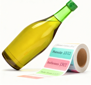 Étiquettes autocollantes personnalisées en vinyle transparent blanc, étanches en PVC, pour codes-barres, verre, jus de fruits, bouteilles et bocaux - Product Image 2