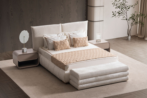Luxury Italian Style Upholstered <strong>Bed</strong> with Adjustable Headboard | Ergonomic Designer <strong>Bed</strong> for Master &amp; <strong>Guest</strong> Room - Product Image 3
