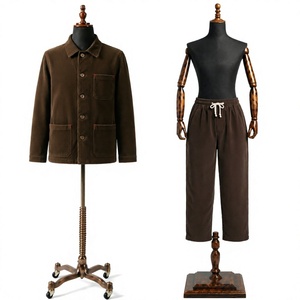 Vintage Brown Corduroy Windproof Work <b>Jacket</b> and Pants Set <b>Men</b> Cotton Casual Outfit Front Logo High Street OEM Wholesale - Product Image 3