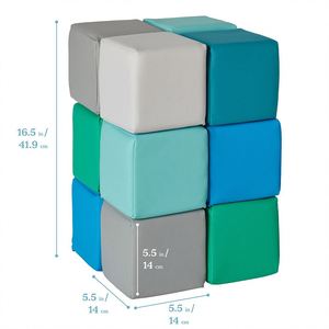 Jouets éducatifs pour enfants, design adapté aux enfants, grands cubes en mousse, ensembles de blocs empilables colorés, lavables - Product Image 3