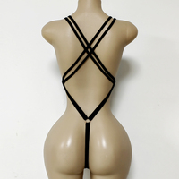 Justaucorps de Danse Personnalisé en Nylon Pièce Unique, Orné de Strass AB Dorés, Bodys Sexy pour Femmes, Tenue de Scène de Bal et Spectacles