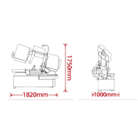 LOGINFLY GB4028 Scie à ruban semi-automatique Affûteuse de lame industrielle Machine à découper horizontale pour métal et aluminium