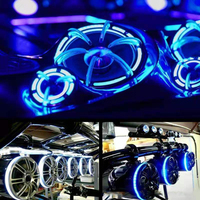 RVB App Contrôle, Multicolore, Mode Musique, Dimmable, 6.5 pouces RVB Haut-Parleur Anneau lumières, Bleu-dent APP Contrôlée