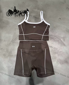 Conjunto Deportivo de Yoga para Mujer aiio, Color Block, Cómodo, para Gimnasio, Correr, Ropa Deportiva, Top Deportivo con Sujetador Deportivo y Pantalones de Cintura Alta - Product Image 1