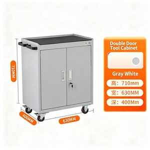 Armoire à outils robuste pour garage, armoire de rangement en acier à double porte avec serrure, étagères réglables pour atelier, mécanicien - Product Image 6