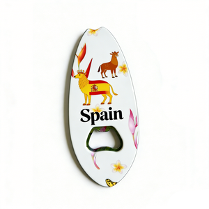 Nuevo Producto España Málaga Madrid Barcelona Recuerdo Turístico Abridor de Botellas con Forma de Tabla de Surf Imán para Refrigerador - Product Image 2