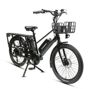 TXED Vélo <span class=keywords><strong>cargo</strong></span> 48V 15Ah à 7 vitesses avec frein à disque, double batterie, moteur Frame-250W en acier, vélo électrique de ville - Product Image 6