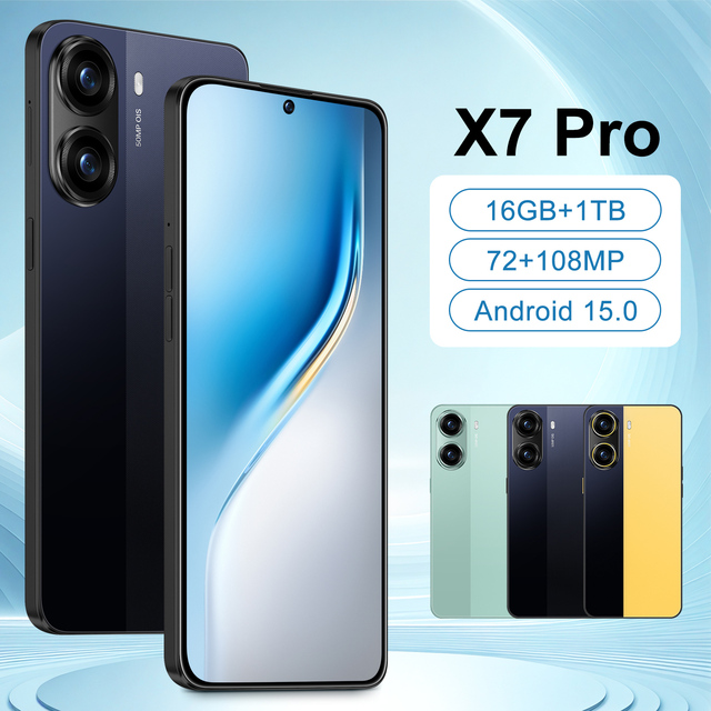 2026 Hot Selling X7 Pro Android Smartphone 16GB+1TB Storage 7800mAh Battery Face Unlock