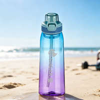 Bouteille d'eau amusante anti-fuite avec options de parfum et paille pour adultes, camping, école, gym, sport, bureau, cyclisme - Boisson directe