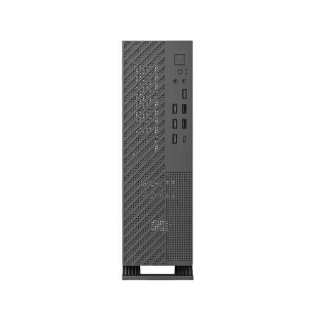 Black Mini-ITX 0.55mm SPCC Mid Tower Computer Case for MicroATX Motherboard with Desktop Compatibility