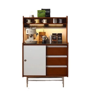 Solid Wood Sideboard Living Room Cabinet With Storage And Coffee Maker Multifunctional Wall Mounted Design For Small Apartment - Product Image 5