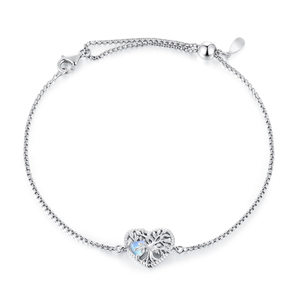 <span class=keywords><strong>Bracelet</strong></span> chaîne en <span class=keywords><strong>argent</strong></span> sterling 925 rétro <span class=keywords><strong>Arbre</strong></span> <span class=keywords><strong>de</strong></span> <span class=keywords><strong>Vie</strong></span> avec breloque cœur en pierre <span class=keywords><strong>de</strong></span> lune réglable pour <span class=keywords><strong>femme</strong></span>, décoration <span class=keywords><strong>de</strong></span> poignet BSB234 - Product Image 1