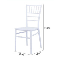 Chaise Chiavari en plastique PP blanc de haute qualité, empilable et portable, idéale pour les banquets, mariages, réceptions et événements – Vente en gros