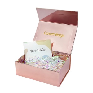 Customizable High-End Embossing Private Logo Printing Rose Gold <b>Magnetic</b> Foldable Paper <b>Box</b> for Wedding Birthdays <b>Gift</b> Packaging - Product Image 2