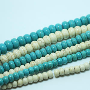 Оптовая продажа 8*14 мм Бирюзовый Драгоценный Камень <span class=keywords><strong>Rondelle</strong></span> бусины для изготовления ювелирных изделий - Product Image 3