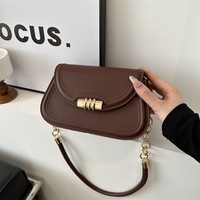 Sac à bandoulière coréen tendance pour femme, petit sac à chaîne sous le bras, couleur unie, prix abordable