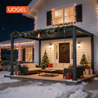 Pérgola UOGEL M3-S Elegante de Aleación de Aluminio con Recubrimiento en Polvo, Impermeable, 4x4, para Balcón, Jardín, Exterior, Resistente al Viento y a la Nieve