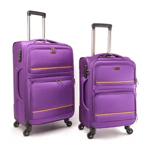 20"24" trolley luggage set expandable polyester travel luggage four spinner wheels suitcase fashion girls carry-on luggage