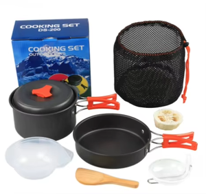 Juego de Utensilios de Cocina Portátiles de Aluminio Anodizado de la Más Alta Calidad, No Tóxico, Superficie Antiadherente, Capacidad de 1-2L, Paquete Mega Todo en Uno para Exteriores - Product Image 3