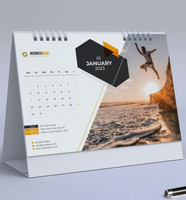 Calendrier personnalisé pleine couleur paysage calendrier 2025 calendrier table bureau calendrier mural impression personnalisé calendrier mural 2026