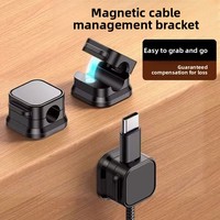 Kit d'organisation de câbles magnétiques adhésifs anti-emmêlement, support modulaire magnétique pour câbles de bureau, boîte de gestion des câbles