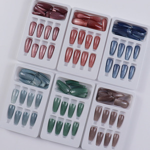 Haute qualité Cat-Eye Aurora luxe <span class=keywords><strong>faux</strong></span> <span class=keywords><strong>ongles</strong></span> Extra Long cercueil <span class=keywords><strong>faux</strong></span> <span class=keywords><strong>ongles</strong></span> Design élégant ABS presse conseils pour élégant - Product Image 2