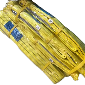 Correa de tejido de poliéster con patrón plano amarillo de 7,5 cm al por mayor correas de elevación reforzadas eslinga resistente al sol y a la lluvia garantía de 1 año - Product Image 1