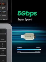 Lector de Tarjetas UGREEN USB-C a Micro SD TF, Adaptador OTG para Laptop, PC, Tablet, Teléfono, Windows, MacOS, USB 3.0