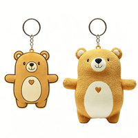 Porte-clés en peluche Ours brun Kawaii, poupée en peluche douce, pendentif de sac avec logo personnalisé, jouet en peluche pour machine à griffes