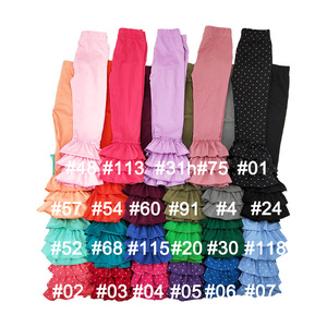 Leggings à volants pour filles vente en gros pantalons de couleur unie pour enfants - Product Image 2