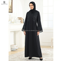 Bekleidungs fabrik Custom Islamic Muslim Arabisch Traditionelles Kleid Bescheidene Schwarze Kleider Türkei