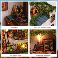 Nouvelle maison de poupée miniature en bois à construire soi-même, pavillon de jardin architectural, modèle de puzzle 3D avec boîte à musique, jouets pour enfants