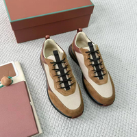 Sneakers de luxe italiennes pour hommes, respirantes, avec empiècements en mesh, légères, pour toutes les saisons, chaussures décontractées pour la marche