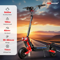 SUNNIGOO X7 elektrikli Scooter ab depodan 11 inç tekerlek kapalı yol E Scooter ile 1800*2W Motor 48V 21Ah pil yetişkin
