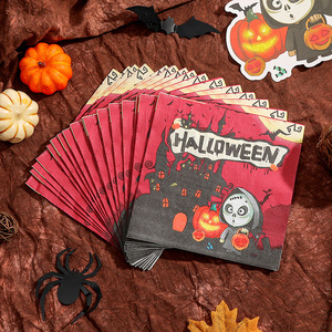 Halloween Printed Paper Napkins 330mm Square Disposable Tableware For Festival Celebration Party Decor - Product Image 4