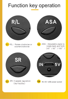 Support rotatif automatique 3-en-1 noir/blanc de 22 cm avec télécommande et affichage de la vitesse réglable