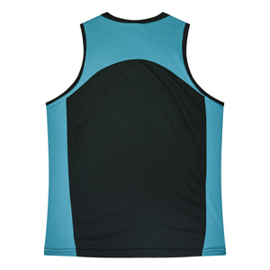 Wholesale Knitted Breathable Quick Dry Heat Resistant Black <strong>Teal</strong> Splicing <strong>Women's</strong> V-Neck Tank <strong>Top</strong> for Yoga Running Fitness - Product Image 2