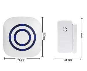 ขอแนะนำให้โด่งดังจอแสดงผล LED สีฟ้า433MHz สัญญาณเตือนแม่เหล็กแบบแยกที่ประตูและหน้าต่าง