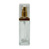Flacon de lotion carré vide transparent de luxe pour cosmétiques, 30 ml, 40 ml, 50 ml, 120 ml, avec pompe dorée pour le maquillage