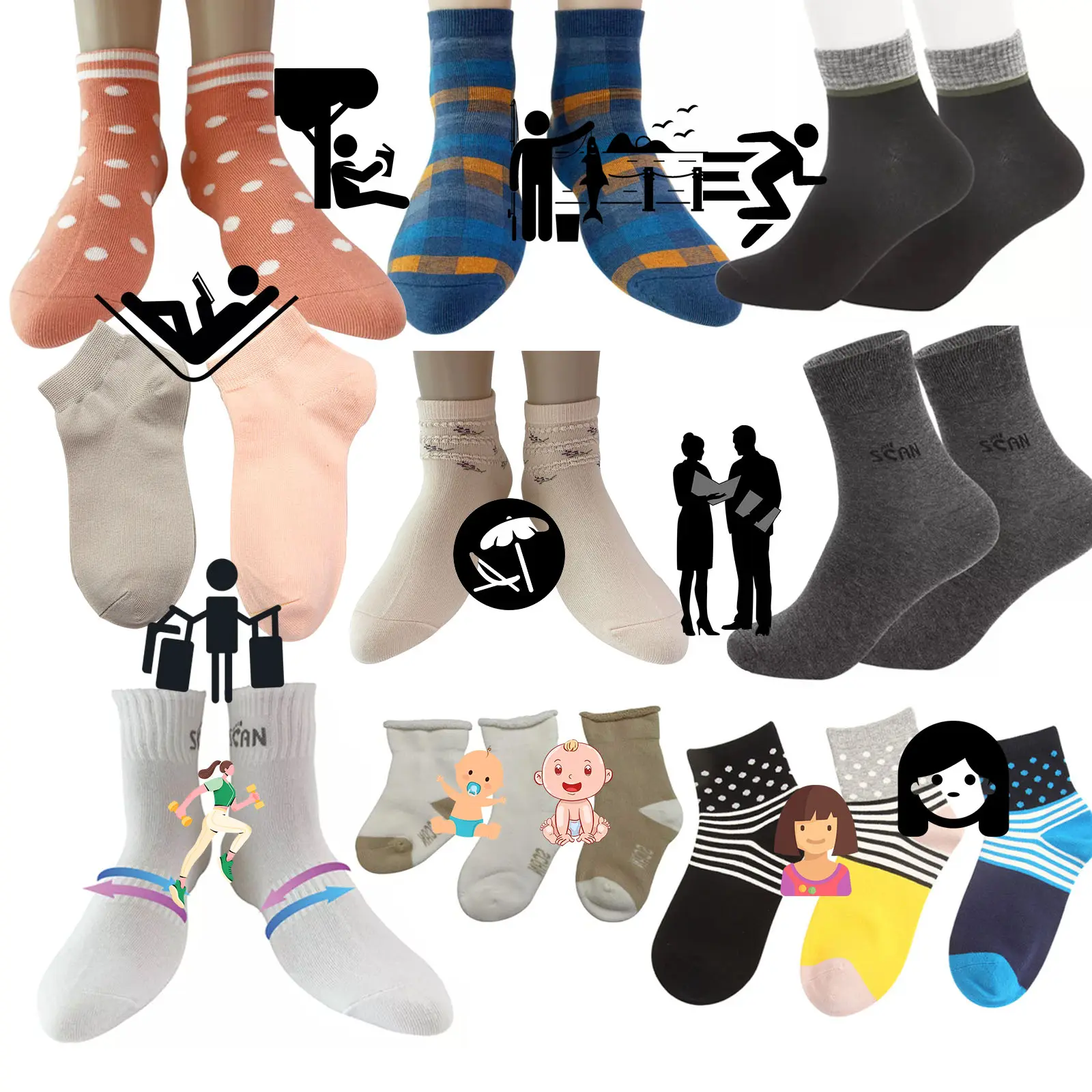 2 Months Free Return & Refund Top Quality Unisex Cotton Socks Seamless Toe Best Socks