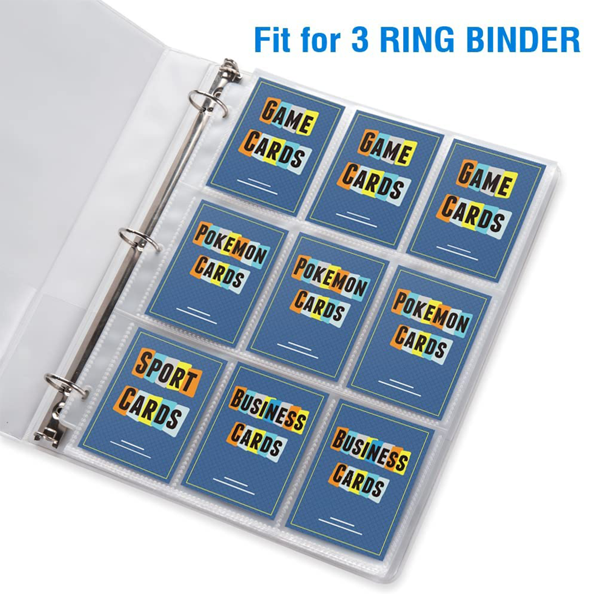 9 Pocket Page Protector Trading Card Sleeves Pages Baseball Pages for 3  Ring Binder Card Sheets for Standard Size Cards| Alibaba.com