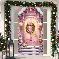 Housse de porte Père Noël Afro-Américain, décoration de Noël pour l'hiver, intérieur/extérieur, personnalisable
