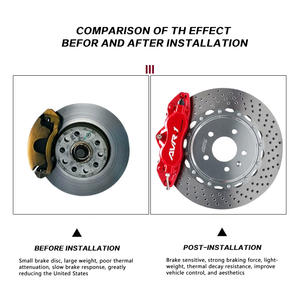 Pour <span class=keywords><strong>AP</strong></span> <span class=keywords><strong>Racing</strong></span> haute qualité 6 Piston étrier de frein Kit BBK Rotor de frein pour 18/19/20 jante roue avant rouge couvre nouvel état - Product Image 4