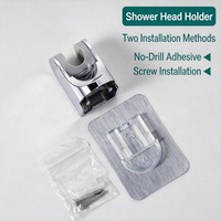 Kit de douche haute pression 2-en-1 avec jet pulvérisateur 4 modes, économie d'eau, arrêt à une touche, ensemble de douche chromé pour camping-car avec tuyau et support