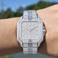Montre de luxe automatique étanche pour homme, entièrement sertie de diamants Moissanite VVS1 couleur D, testée au diamant, vente chaude