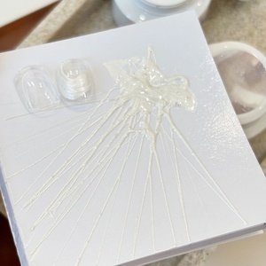 เจลทาเล็บสีขาวซาตินเนื้อละเอียดประกายวิบวับ สำหรับตกแต่งเล็บ - Product Image 4
