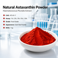 Poudre d'astaxanthine naturelle 1%-10% CAS 472-61-7 Extrait d'Haematococcus Pluvialis Qualité alimentaire Matière première en vrac