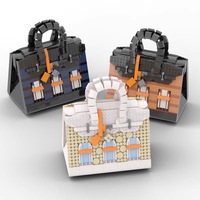 Bolso Pequeño Personalizable de Bloques de Construcción, Modelo de Bolso Unisex, Regalo DIY, Juguete Educativo de Ciencia Ficción Platino, Cumpleaños Yili
